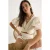 Gestructureerde V-hals Aansluitende Crop Blouse met Brei-details