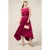 Oltre Long Satin Dress With Jeweled Belt Fuchsia