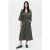 ZENGGI Japanese Crepe V-neck Dress Green Kelp