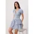 TRENDYOLMİLLA Dames Blauw Geruit Kort / Mini Kort Skater Jurken