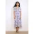 LOLALIZA gebloemde midi jurk met lurex lila