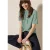 Cecil Dames Jaquard Shirt in Groen