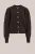 WE Fashion – Dames gebreid vest van wolmix met gouden knopen – Regular fit – Donkerbruin –
