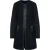 Zwarte Nepmouflonjas met Faux Leren Detail