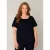 Base Level Curvy top Yoni met plooien donkerblauw