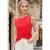 Street One Studio Dames Top met ronde hals en knoopdetail in Rood