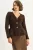 Geribde Lange Mouwen V-Hals Cardigan met Knopen