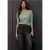 Street One Dames Basic shirt met geribbelde textuur in Groen