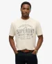 Superdry Mannen Machined Goods Workwear T-shirt Crème