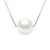 Ketting gekweekte parel Zoetwater Round and White 9-10 mm Venetiaans Chain White Gold