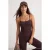 TRENDYOLMİLLA Dames Bruin Effen Driekwart mouw Getailleerd Blouses