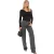 I Saw It First Denim-jeans met versieringen en wijde pijpen voor dames (Gewassen grijs)