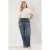 Trendyol Curve Dames Donkerblauw Effen Wijde pijp Hoge taille Grote maten Jeans