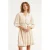 Smashed Lemon Crème jurk met subtiel borduursel en ruffle zoom |