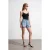 Hoogwaisted denim short met riem