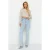 TRENDYOLMİLLA Dames Donkerblauw Effen Flared Hoge taille Jeans