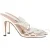 Gucci Leaf Gestrikte Sandalen Hakken in Witte Leer