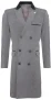 Heren 3/4 lange dubbele rij grijze Crombie overjas wollen jas Peaky Blinders