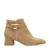 No Stress – Dames – Beige suède enkellaarsjes met hak –