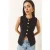 Getailleerde Mouwloze Knopen-Front Vest met Ronde Hals