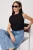 TRENDYOLMİLLA Dames Zwart Effen Mouwloos Regular fit Blouses