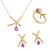 Orphelia ‘Charlotte’ Dames 925 Sterling Zilveren Set: Ketting + Oorbellen + Ring – Gouden SET-7580/A