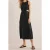 Boden Cut Out Linen Midi Dress Black