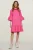 Fuchsia klokmouwtjes jurk met ruche zoom