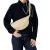 Manfield suede crossbody tas beige