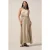 Oltre Long Satin Dress With Flower Beige