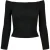 Urban Classics Dames geribbelde off shoulder top met lange mouwen