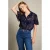 LOLALIZA gebloemde jacquard blouse – blauw