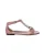 Jimmy Choo Crystal Versierde T-sandalen met Platte Zool in Roze Leer
