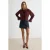 TRENDYOLMİLLA Dames Bordeauxrood Geruit Lang, Regular fit Overhemden