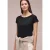 Street One Dames Shirt met ronde hals en rimpels in Zwart