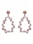 Luxenter Oorbellen ‘Wade’  lichtroze / rood / zilver