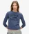 Athletic Essentials Slimfit Ringertop met Lange Mouwen Blauw