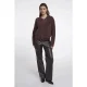 Rino & Pelle Bento.5002612 rino en pelle short cardigan with zipper closure coffee roast