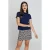 Blauwe top met korte mouwen