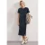 Street One Dames Midijurk met ribbelpatroon en ronde hals in Blauw