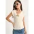 Textuur V-hals Mouwloze Blouse met Accessoire Detail