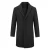 Heren lange slim fit winter warme zakelijke wollen jas zwart