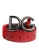 Dolce & Gabbana Rode Viscose Zilveren DG Logo Metalen Gesp Ceintuur
