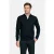 Thomas Maine trui navy half-zip effen normale fit wol