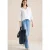 Shirt met 3/4 mouwen en split neck