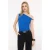 TRENDYOLMİLLA Dames Blauw Effen Mouwloos Getailleerd Blouses