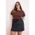 Trendyol Curve Dames Bruin Effen Lang Getailleerd Grote maten Blouses