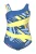 Ulla Popken Badpak  royal blue/koningsblauw / lichtblauw / lichtgeel