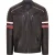 Heren Zwarte Gewatteerde Leren Biker Racing Jack – Brevik