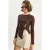 Ronde hals lange mouw blouse met accessoire-detail